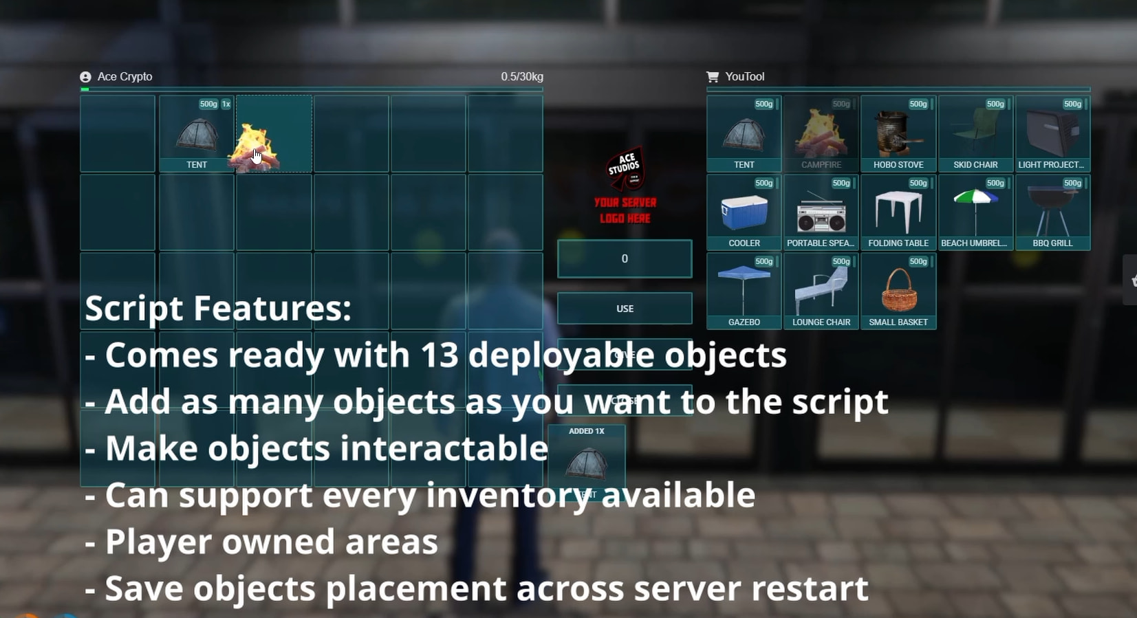 Inventory Placeable Props Script for FiveM (Zones, Ownership ...