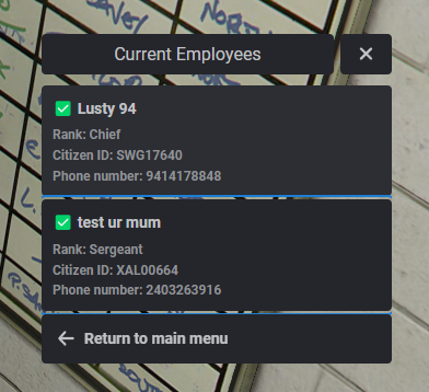 current employee & info