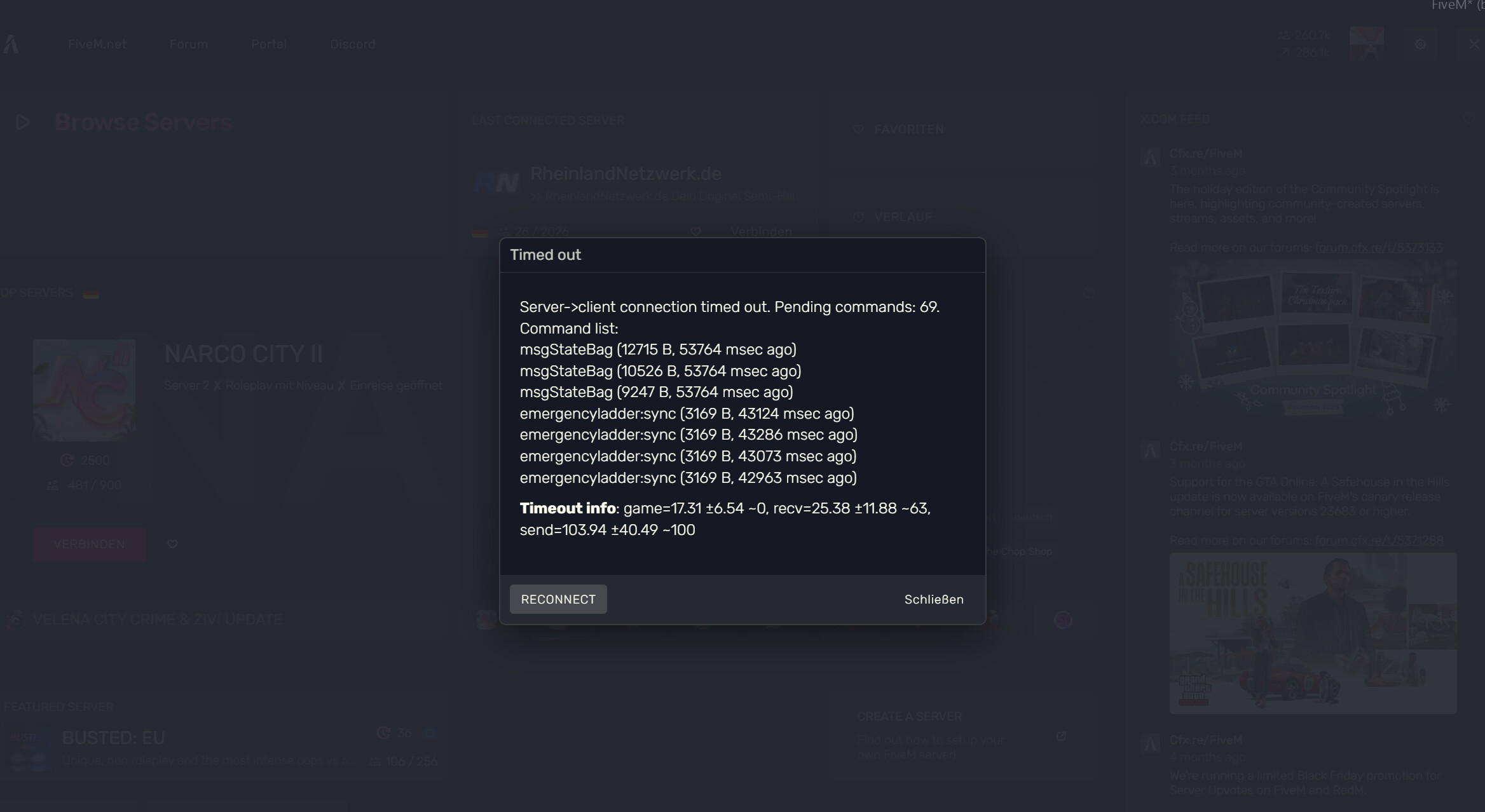 Unable to Connect to Multiple Servers on FiveM - FiveM Client Support ...