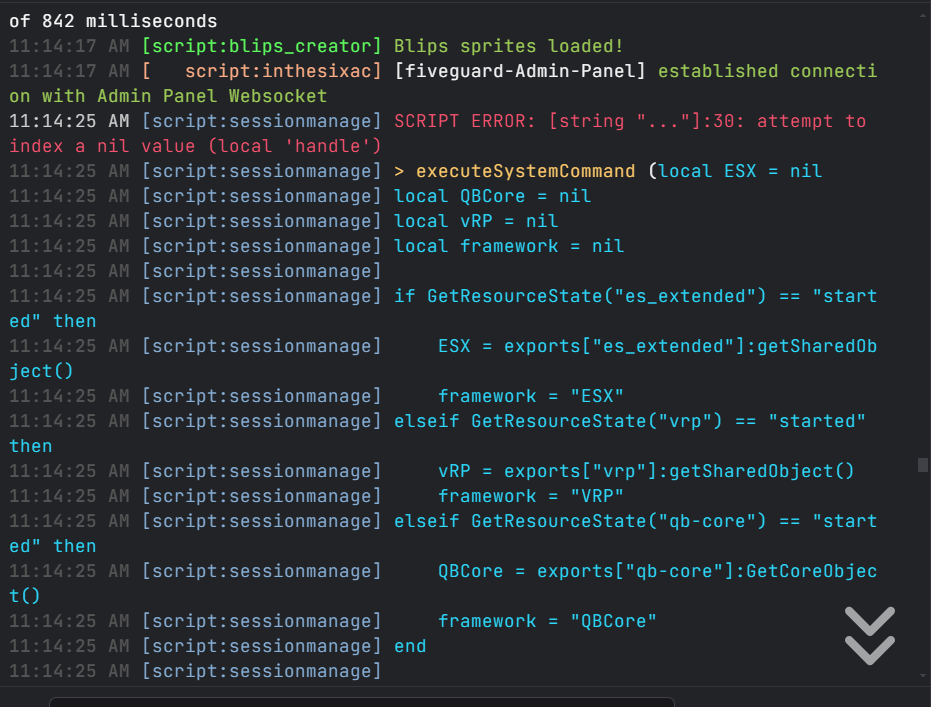 Error with "[script:sessionmanage]" Printing ENDLESSLY in the Live ...
