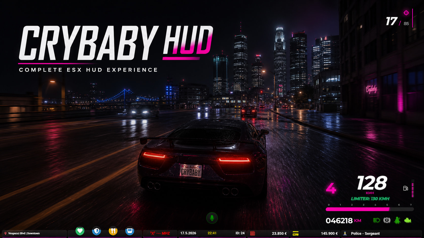 CryBaby HUD free ESX HUD for FiveM