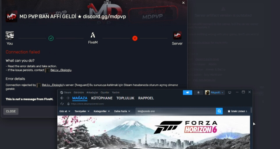server connection problem - FiveM Client Support - Cfx Forum
