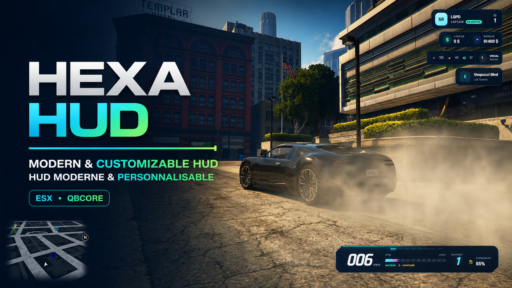 Hexa HUD FiveM interface preview