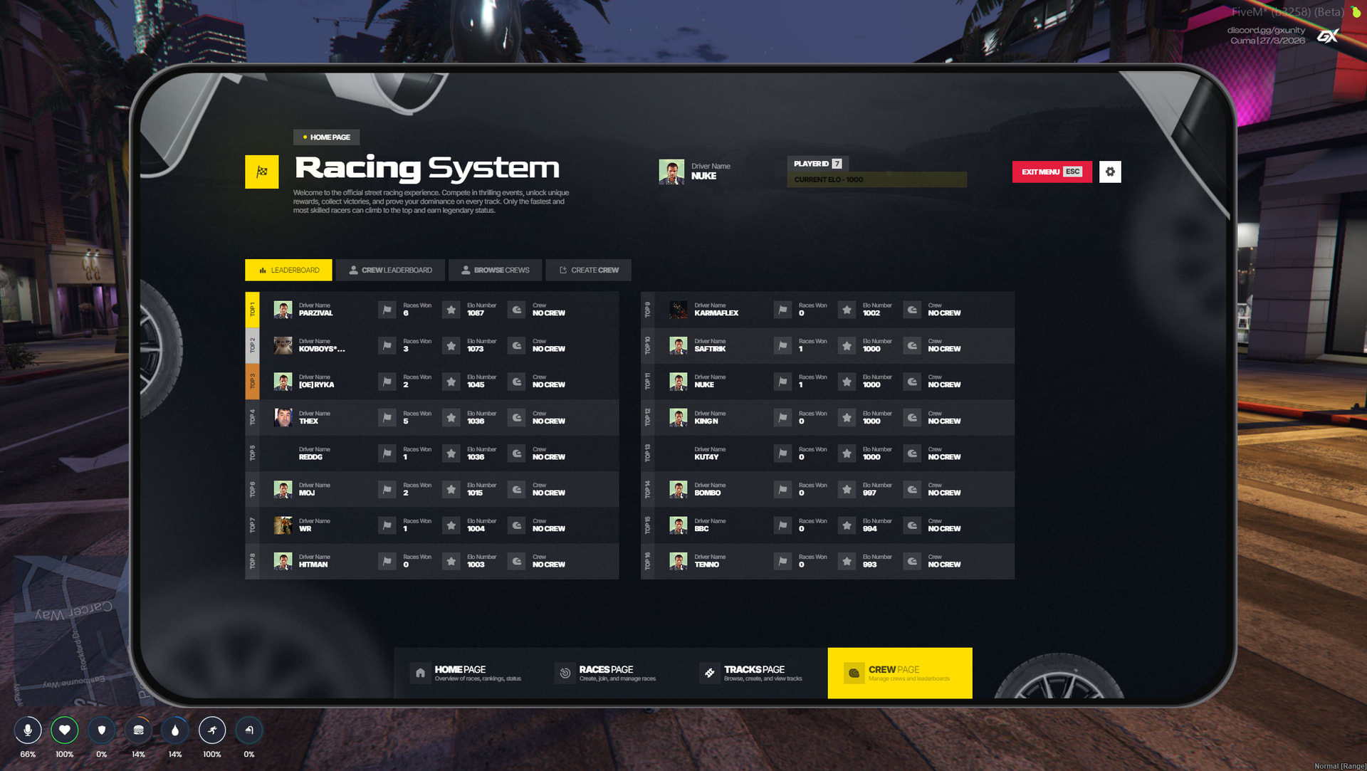 Advanced Racing System | Ranked • ELO • Crews • Custom Tracks - FiveM ...