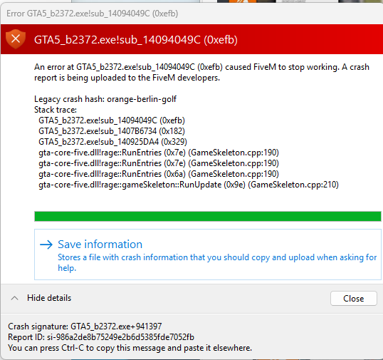 Fix crash - FiveM Client Support - Cfx Forum