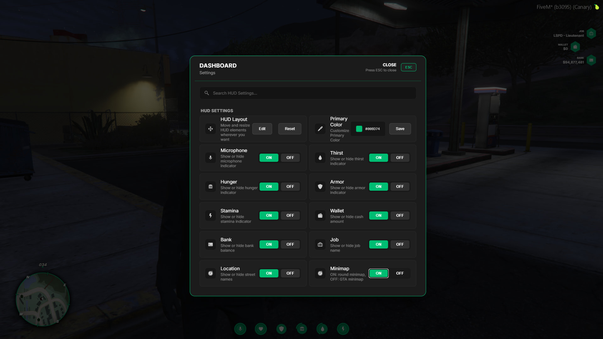 🔥 [FREE] Modern & Clean HUD with round minimap, seatbelt and layout ...