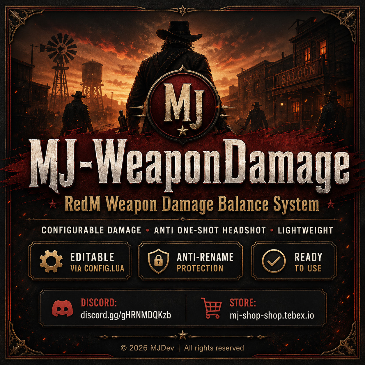 [PAID] MJ-WeaponDamage | RedM Weapon Damage Balance System | VORP ...