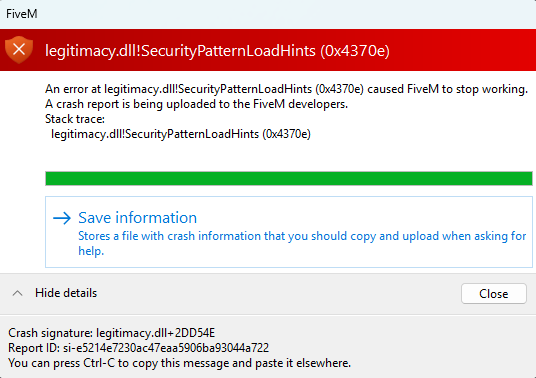 新品入荷 FiveM crash: legitimacy.dll!SecurityPatternLoadHints 食器