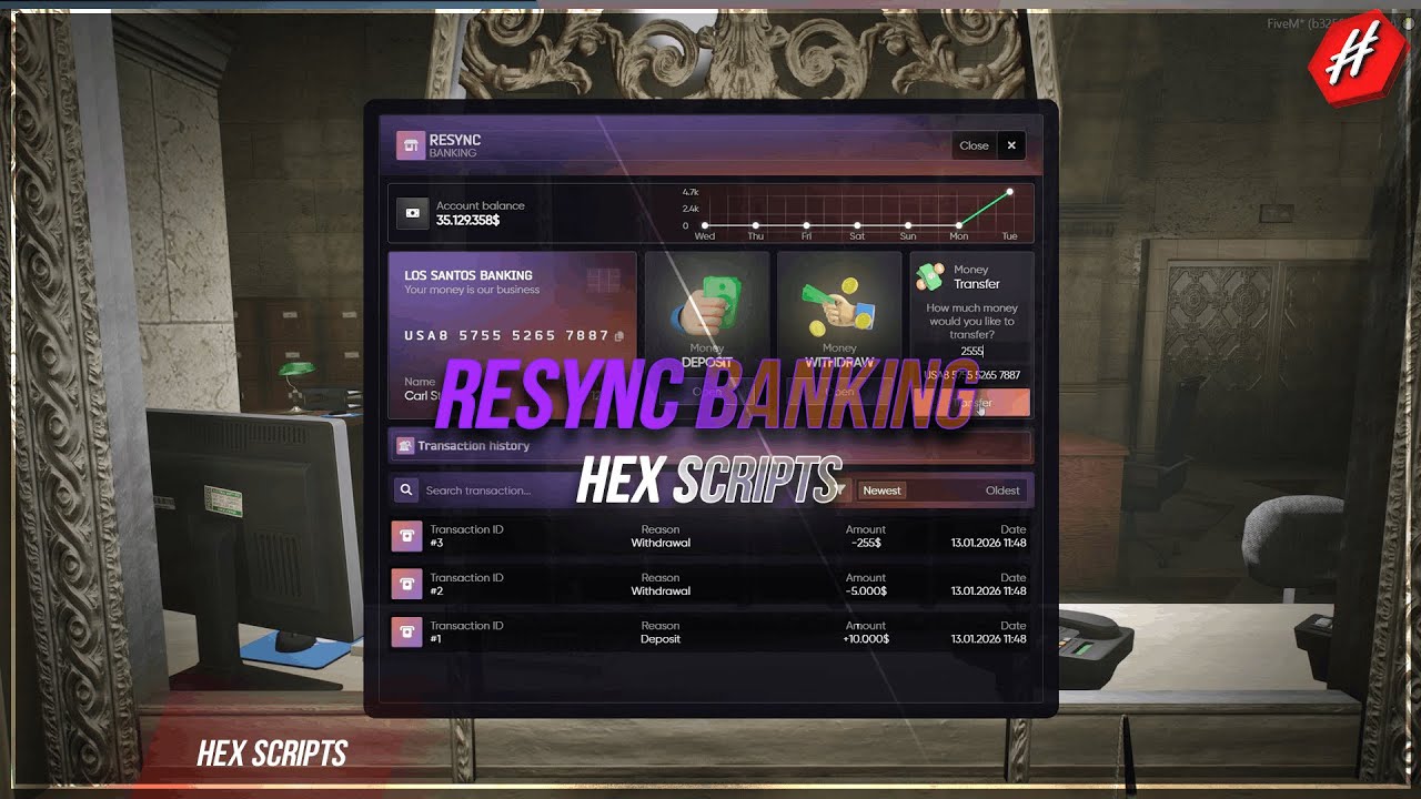 [PAID] [ESX] [ESCROW] HEX ReSync Banking - FiveM Releases - Cfx.re ...