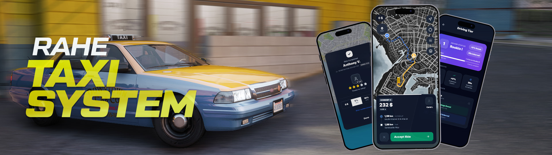 [PAID] RAHE Taxi System [ESX / QB / Custom] - FiveM Releases - Cfx Forum